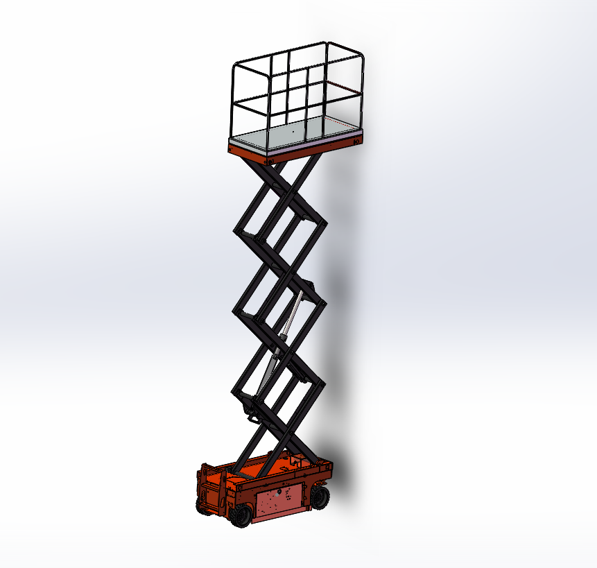 可移动剪叉式升降机设计（含三维SW模型+CAD图纸+说明书）